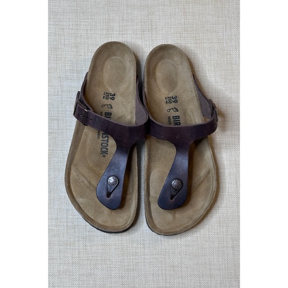 Free People x Birkenstock Gizeh Oiled Leather Thong Sandals Regular Sz 39 - Picture 7 of 9